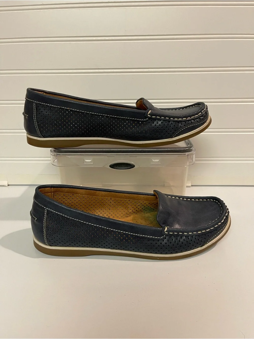 Naturalizer Henrick Women's Blue Size 7M Comfort Moc Toe Loafers Man-Made